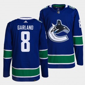 Conor Garland #8 Canucks Home Blue Jersey 2021-22 Primegreen Authentic