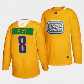 Vancouver Canucks Conor Garland Diwali Night #8 Yellow Jersey Jag Nagra Art