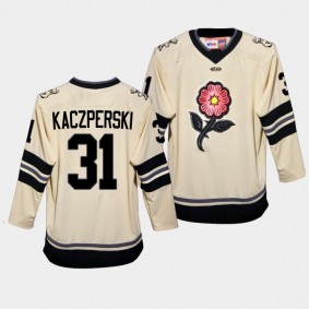 Corbin Kaczperski Iowa Heartlanders #31 Wild Prairie Rose Jersey Gray Alternate