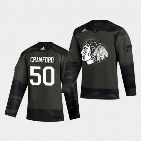 Corey Crawford Blackhawks #50 2019 Veterans Day Authentic Jersey Camo