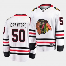 Corey Crawford Blackhawks #50 Away Breakaway Player Jersey White