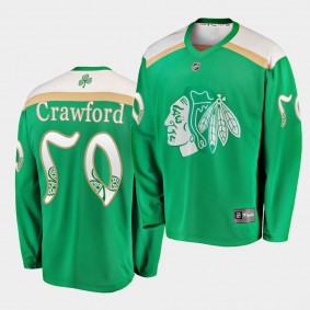 Corey Crawford Blackhawks #50 St. Patrick's Day Replica Jersey Green