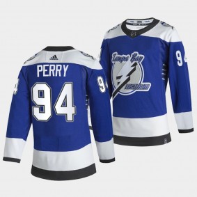 Corey Perry #94 Lightning 2021 Reverse Retro Special Edition Blue Jersey