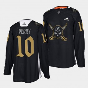 Tampa Bay Lightning Corey Perry Gasparilla inspired #10 Black Jersey Pirate-themed Warmup