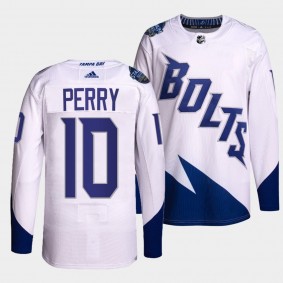 Lightning 2022 Stadium Series Corey Perry #10 White Jersey Primegreen Authentic