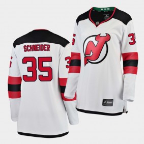 Women's Cory Schneider Devils #35 Breakaway Away Jersey