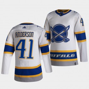 Craig Anderson #41 Sabres 2021 Reverse Retro White Jersey