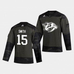 Craig Smith #15 Predators 2019 Veterans Day Authentic Camo Jersey