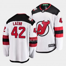 New Jersey Devils Curtis Lazar Away White Breakaway Player Jersey Men's