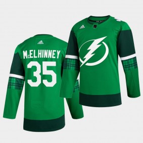 Curtis McElhinney Lightning 2020 St. Patrick's Day Green Authentic Player Jersey