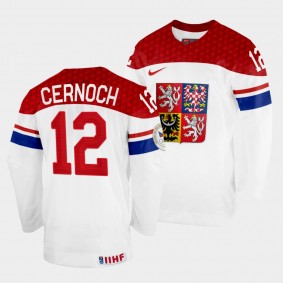 Jiri Cernoch 2022 IIHF World Championship Czech Republic Hockey #12 White Jersey Home