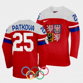 Czech Republic 2022 Winter Olympics Kristyna Patkova #25 Red Jersey Away