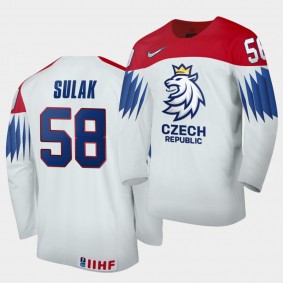 Czech Republic Team Libor Sulak 2021 IIHF World Championship #58 Home White Jersey