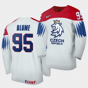 Czech Republic Team Matej Blume 2021 IIHF World Championship #95 Home White Jersey