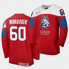 Czech Republic Team Michal Moravclk 2021 IIHF World Championship #60 Away Red Jersey