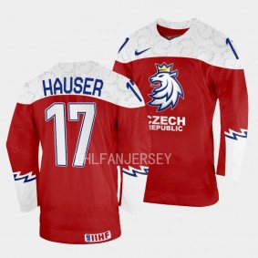 Czech Republic #17 Petr Hauser 2023 IIHF World Junior Championship Jersey Red