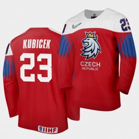 Simon Kubicek Czech Republic 2021 IIHF World Junior Championship Jersey Away Red