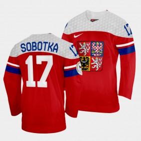 Vladimir Sobotka Czech Republic Hockey 2022 Beijing Olympics Away Jersey Red