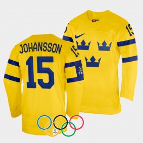 Lisa Johansson Sweden Women's Hockey 2022 Winter Olympics Home Jersey Yellow