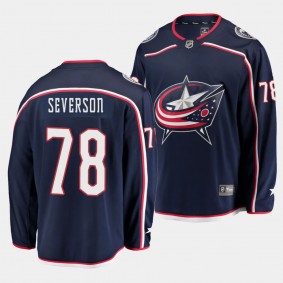 Columbus Blue Jackets Damon Severson Home Navy Breakaway Player Jersey Men's