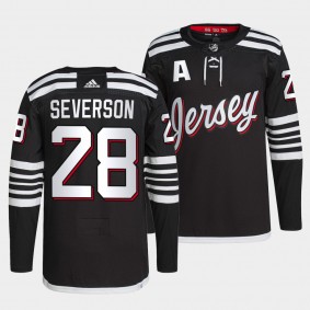 New Jersey Devils Damon Severson Alternate #28 Black Jersey Authentic Pro