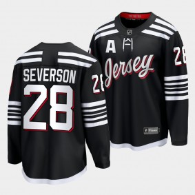 Damon Severson New Jersey Devils 2022 Alternate Black Premier Jersey Men