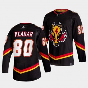 Dan Vladar #80 Flames 2021 Reverse Retro Black Jersey