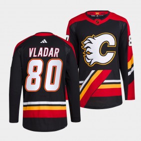 Dan Vladar Calgary Flames 2022 Reverse Retro 2.0 Black #80 Authentic Primegreen Jersey Men's