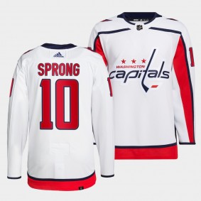 Daniel Sprong #10 Capitals Away White Jersey 2021-22 Primegreen Authentic Pro