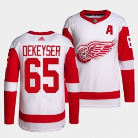 Danny DeKeyser Red Wings Away White Jersey #65 Primegreen Authentic Pro