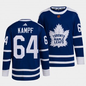 David Kampf Toronto Maple Leafs 2022 Reverse Retro 2.0 Blue #64 Authentic Primegreen Jersey Men's