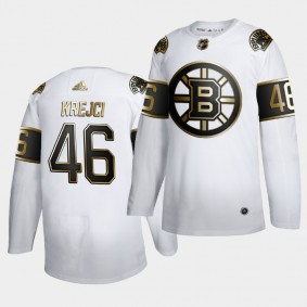 David Krejci #46 NHL Bruins Golden Edition White Limited Jersey