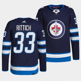 Winnipeg Jets 2022-23 Primegreen Authentic David Rittich #33 Navy Jersey Home