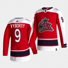 Columbus Blue Jackets 2021 Reverse Retro David Vyborny Red Authentic Jersey