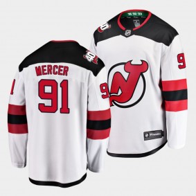 Dawson Mercer Devils #91 Away Jersey White 40th Anniversary