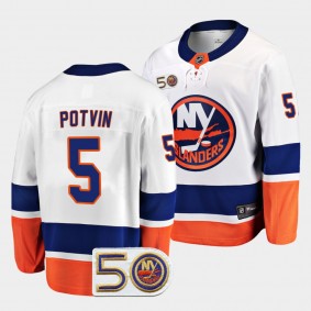 Denis Potvin New York Islanders 2022-23 50th Anniversary White Away Jersey Men's