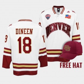 Kevin Dineen Denver Pioneers 18 College Hockey White Jersey