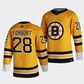 Derek Forbort #28 Bruins 2021 Reverse Retro Gold Jersey