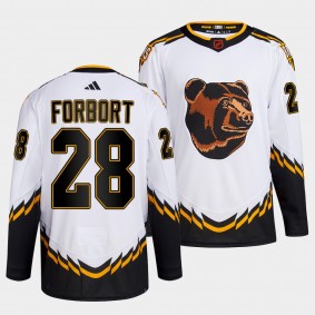 Derek Forbort Boston Bruins 2022 Reverse Retro 2.0 White #28 Authentic Primegreen Jersey Men's