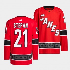 Derek Stepan Carolina Hurricanes 2022 Reverse Retro 2.0 Red #21 Authentic Primegreen Jersey Men's