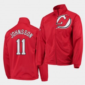 New Jersey Devils Andreas Johnsson 11 G-III Sports by Carl Banks Jacket Red Full-Zip Track