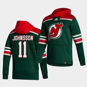 New Jersey Devils Andreas Johnsson 2021 Reverse Retro Green Pullover Men Hoodie