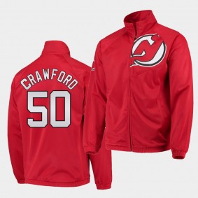 New Jersey Devils Corey Crawford 50 G-III Sports by Carl Banks Jacket Red Full-Zip Track