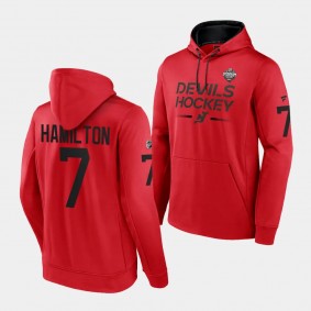 2024 NHL Stadium Series Dougie Hamilton New Jersey Devils Men's Red Authentic Pro Hoodie Pullover