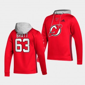 Jesper Bratt New Jersey Devils Skate Red Lace-up Hoodie