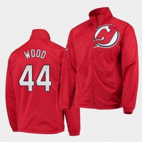 New Jersey Devils miles wood 44 G-III Sports by Carl Banks Jacket Red Full-Zip Track