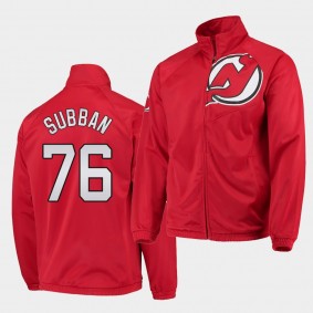 New Jersey Devils p.k.subban 76 G-III Sports by Carl Banks Jacket Red Full-Zip Track