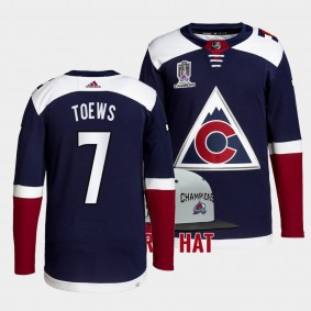 Devon Toews Colorado Avalanche 2022 Stanley Cup Champions Navy 7 Jersey Primegreen