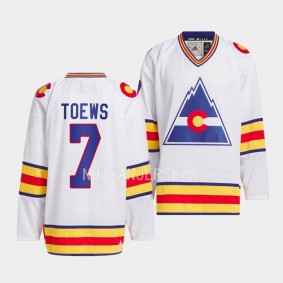 Colorado Avalanche Team Classic Devon Toews White #7 1977 Hockey Jersey