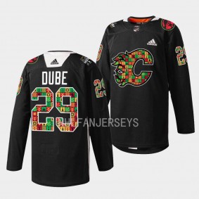 Calgary Flames 2023 Black History Month Dillon Dube #29 Black Jersey Jarome Iginla